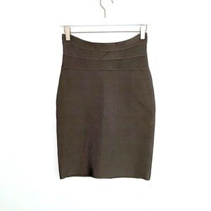Herve Leger Bandage Mini Skirt in Silver Gray size medium